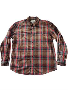 Filson Wildwood Gorpcore Outdoor Red Plaid Long Sleeve Button Down Sz XL